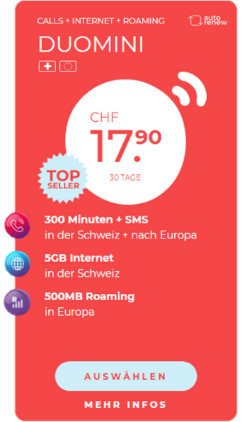 bestes Schweizer Mobile-Angebot-europa