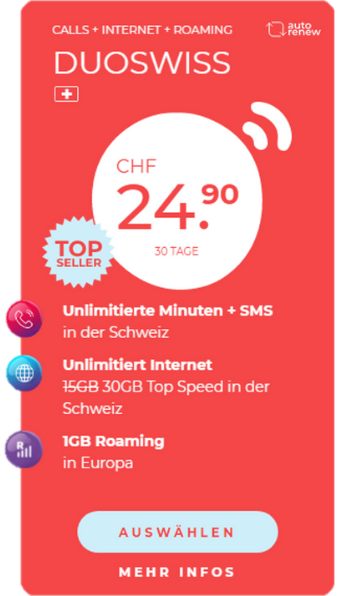 bestes Schweizer Mobile-Angebot-